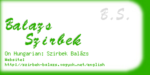 balazs szirbek business card